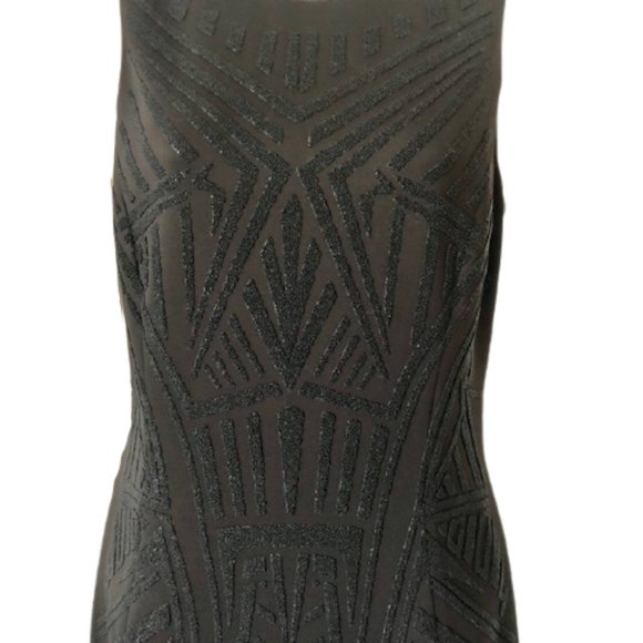 Bagley Mischka Belle Beaded Cocktail Dress - Black/Jet Detailed Beading - 6 - Picture 3 of 9